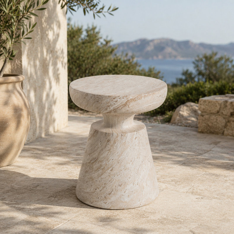 Outdoor/Indoor Lightweight Concrete Side Table