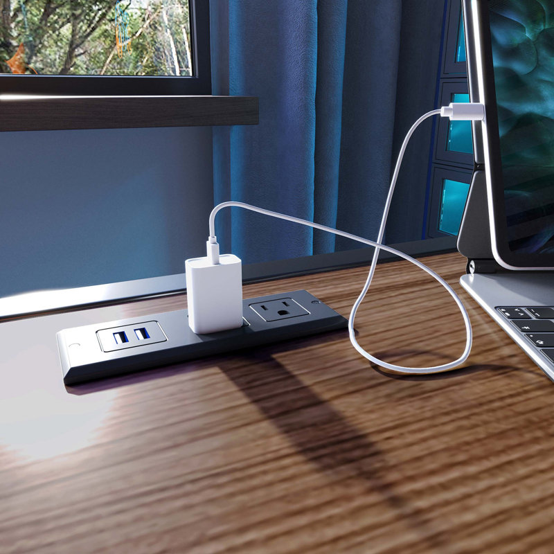 Lit mezzanine Queen avec bureau intégré en forme de L, étagères de rangement et lampes de chargement USB