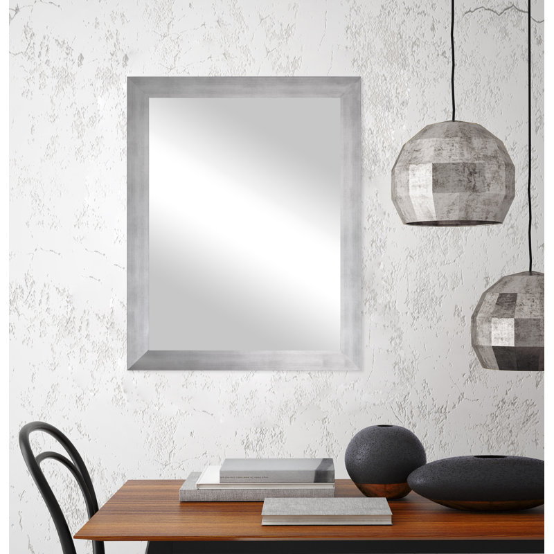 Miroir décoratif, 33 po x 46 po, Argenté mat