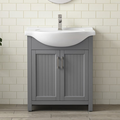 Meuble-lavabo simple 30 po avec plateau en céramique Boesch