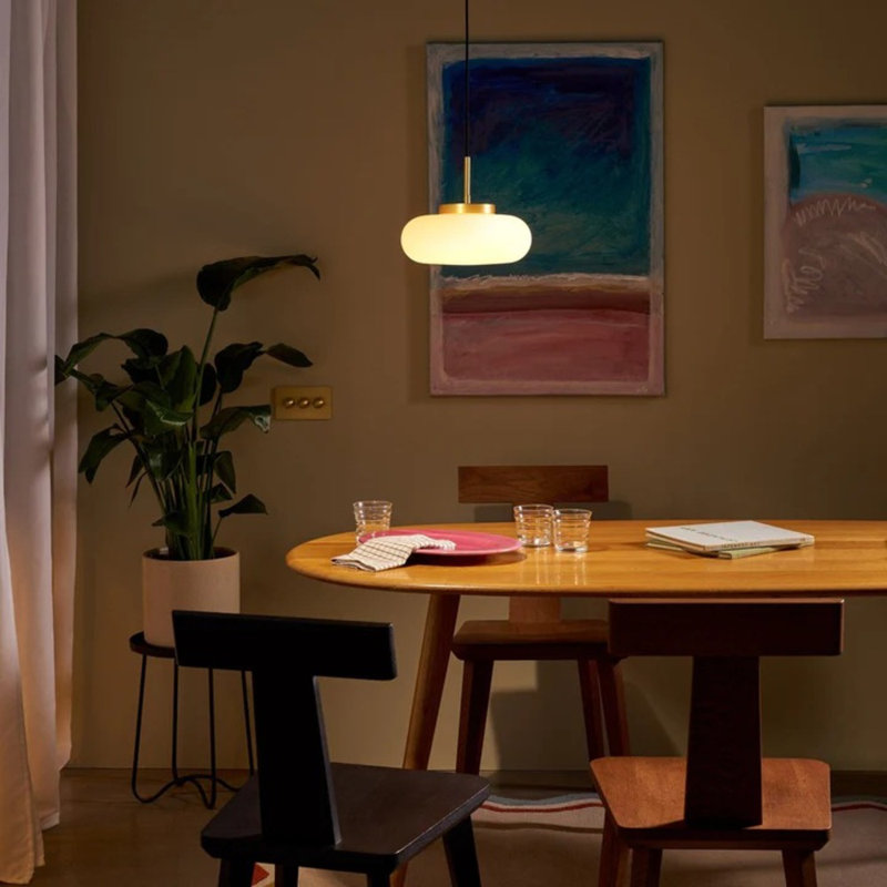 Luminaire suspendu en verre MARIN, Laiton