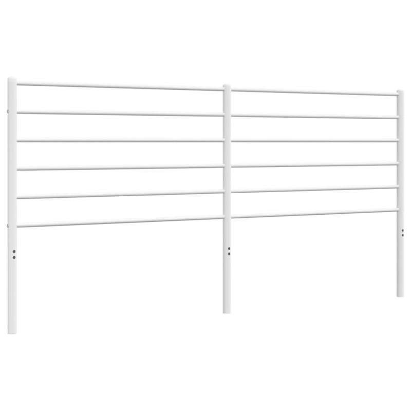 Durable Metal Headboard, Modern Style, 76", White