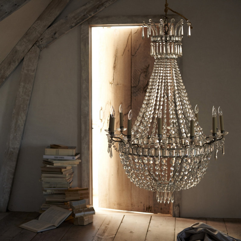 Ralph Lauren Evalina 12 - Light Chandelier, Sheffield Nickel