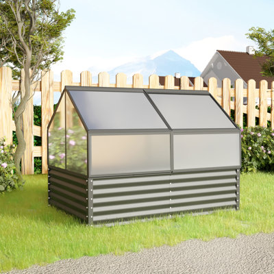 Large Greenhouse And Raised Flower Bed For Outdoors Plant Vegetable Box 68.7" X 45" X 51.5"