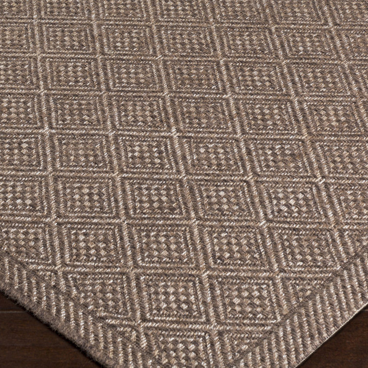 Tapis géométrique brun foncé/noir de zone Sarang