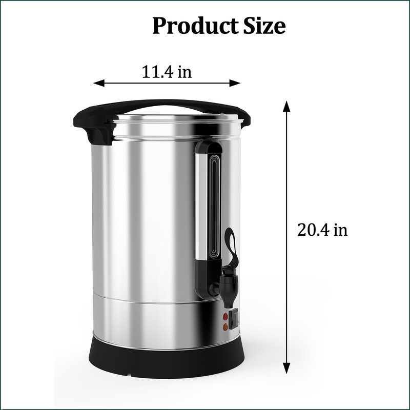 Commercial Coffee Urn,[Fast Brewing] [Food-safe 304 Stainless Steel] Hot Water Urn, [Effortless Clean] Large Coffee Maker for Churches, Meeting Rooms, Lounges, and Large Events