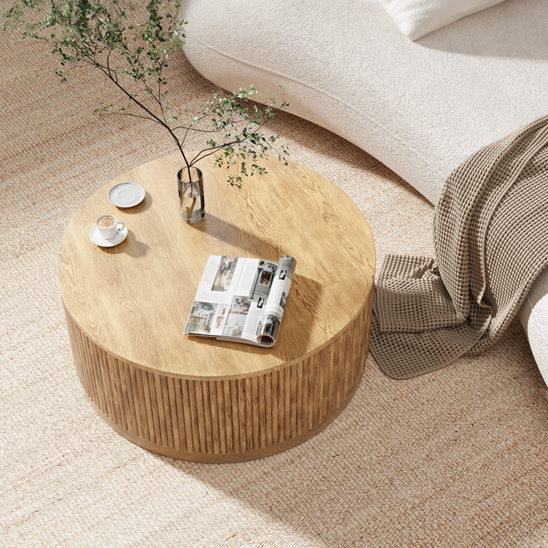 Table basse Chibuzor, Naturel / naturel, 15.94" H x 36.02" L x 36.02" W