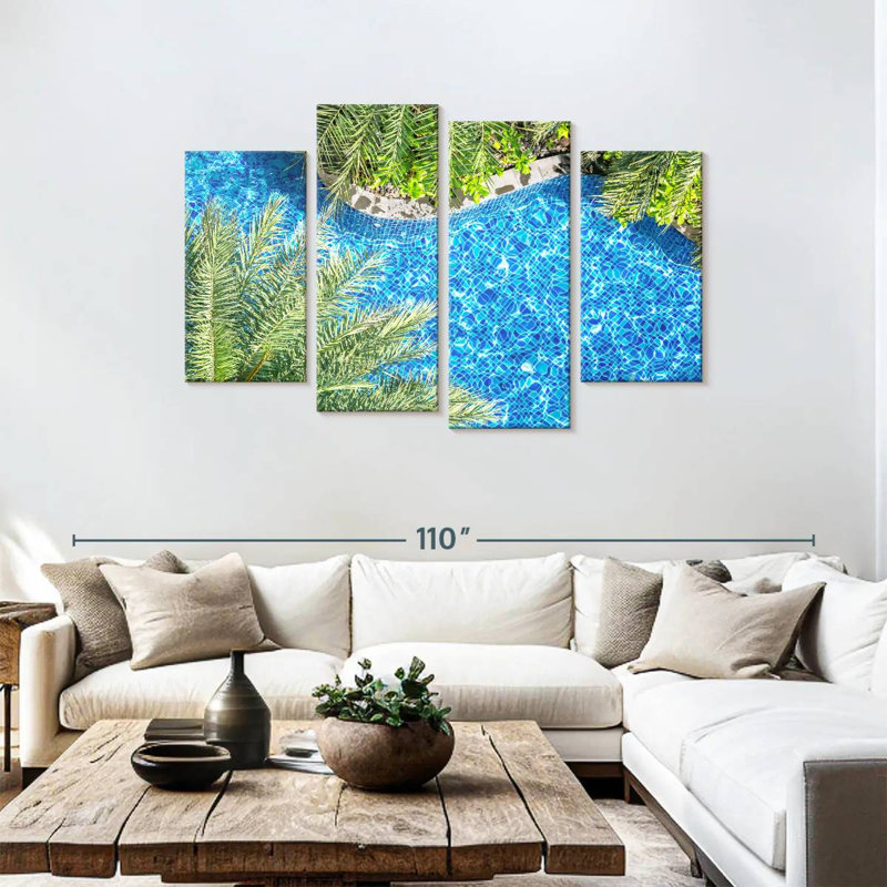 Poolside Palm Trees, 48" H x 75" W