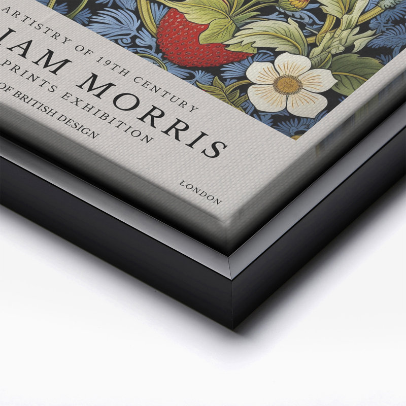 William Morris - Fraises No2, Black Framed, Canvas, 11"H x 14"W