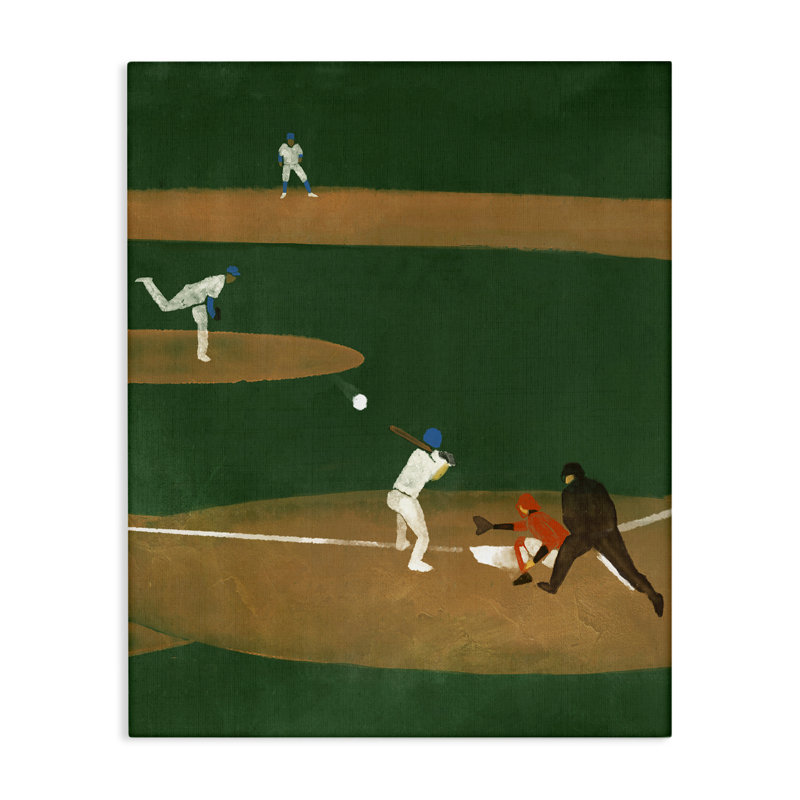«Baseball Joueurs View» par Daphne Polselli, H 30 po x l 24 po