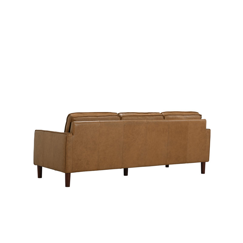 Soria Top-Grain Leather Sofa, Brown