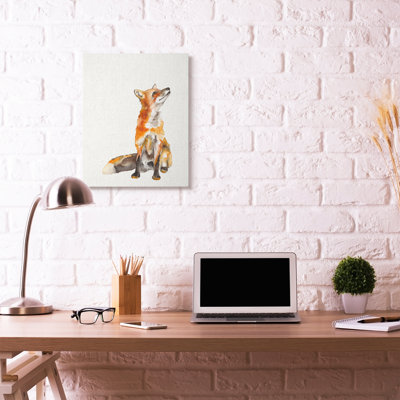 " Curious Fox Watercolor Orange Animal " by Jennifer Goldberger