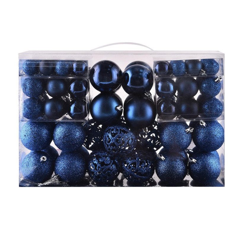 100-Piece Dark Blue Shatterproof Halloween Ornament Set