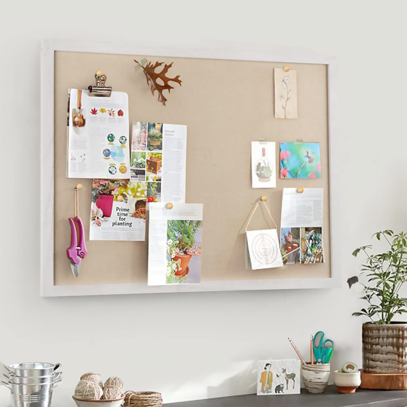 Fabric Corkboard / Bulletin Board, White