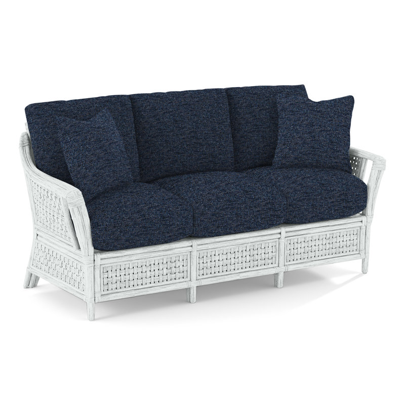Boca Sofa, Frost White, Frond Blue