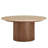 Kioni Round Travertine Coffee Table In Walnut