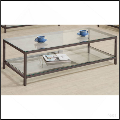 Natasha Black Nickel 1-shelf Coffee Table