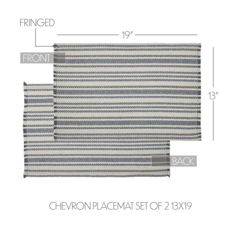 Celestina Cotton Blend Chevron Rectangle Placemat