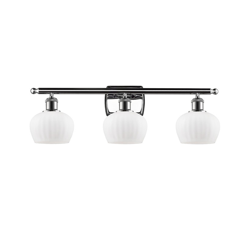 Éclairage de salle de bain à intensité variable 3 lumières Patrina, Ampoule DEL 6 watts Vinage, Blanc mat, Or satiné