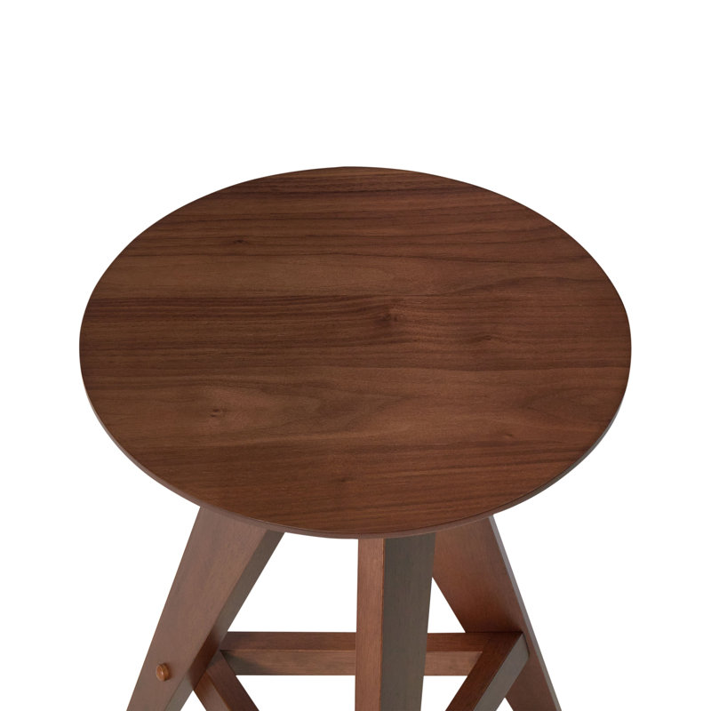 Set of 2 Wooden Bar Stools AROMA, Dark Brown