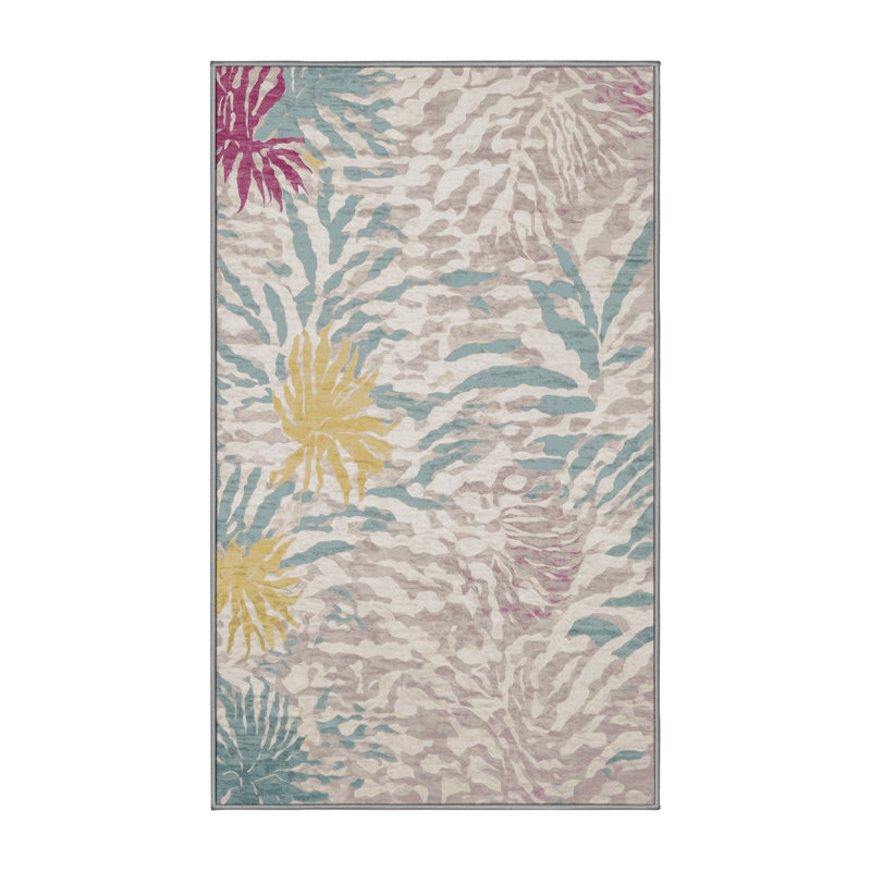 Tapis gris lavable à la machine, Rectangle 8 pi x 12 pi