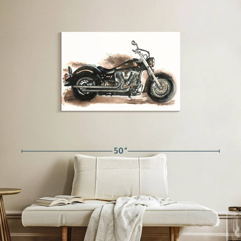 Mehar Custom Chopper Motorcycle, 24" H x 36" W