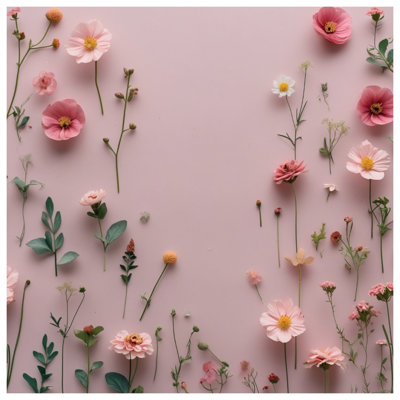 Pink Wildflowers Arrangement Wall Tapestry - Wildflowers Wall Decor