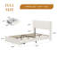Structure de lit double tapissier à oreilles pleine grandeur avec 2 tiroirs de rangement Aucun sommier requis Lit de détente confortable pour chambre à coucher, facile à assembler, beige-108904231-108904226