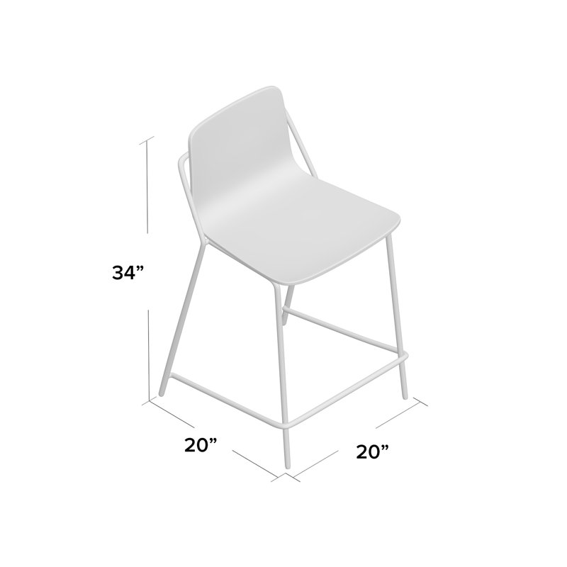 Bar Stool, White, Bar Stool (30" Seat Height), Bleached Ash