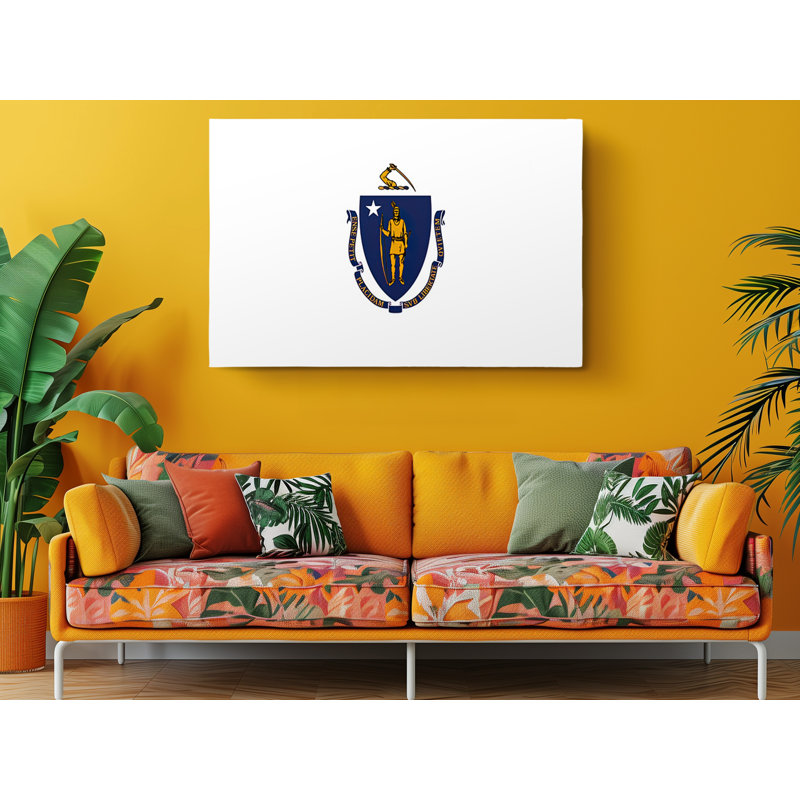 «Massachusetts State Flag USA Flags», photographie sur toile tendue, L 60 po x H 40 po