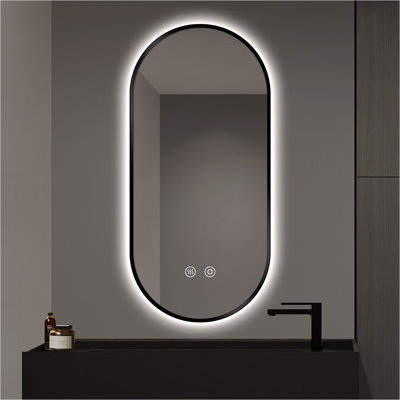 Oval Backlit LED Bathroom Vanity Mirror 24 x 36 Inch