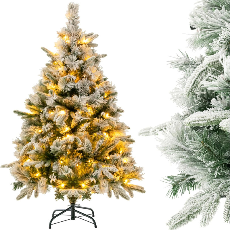 Lighted Artificial Pine Christmas Tree, 136cm H