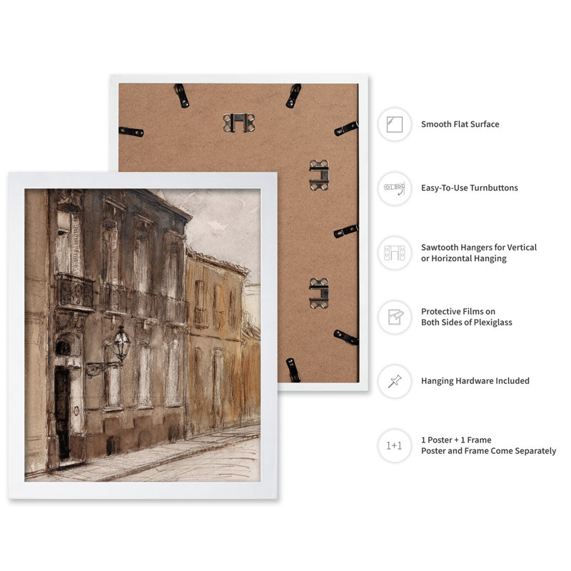 Rue Saint-Maur, Poster, White Framed, 16"H x 20"W