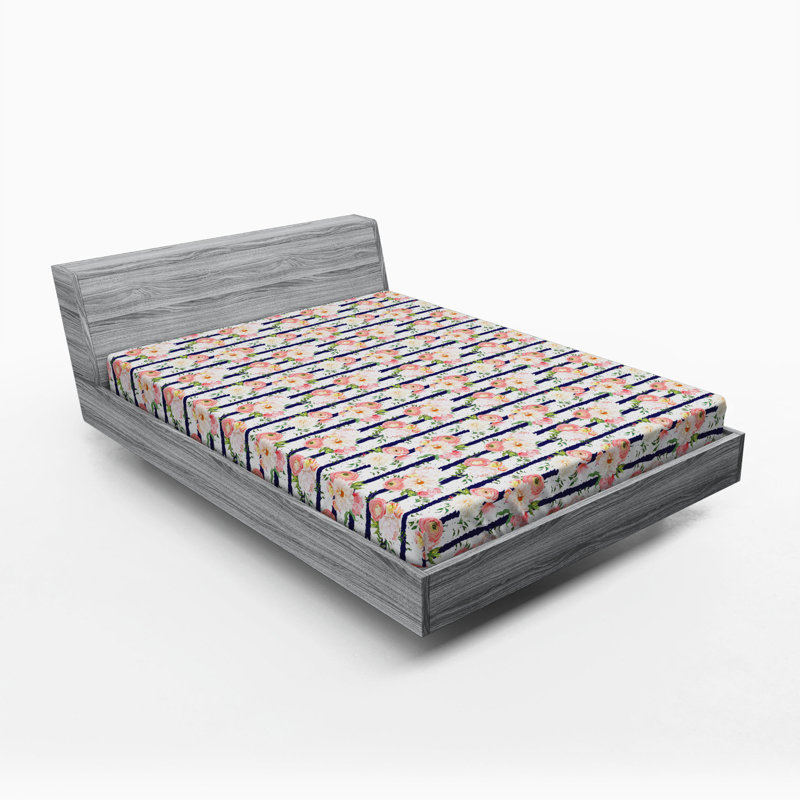 Microfiber Floral Fitted Sheet, Full Fitted Sheet