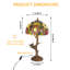 Lampe de table de style Tiffany avec vitrail avec motifs de chrysanthème sauvage et motifs d'oiseaux, ampoule incluse-1240911444