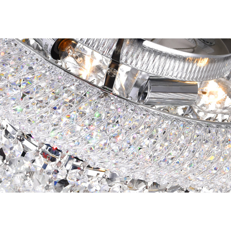 Plafonnier encastré Classic Crystal, Chrome chrome, H 7 po x l 10 po x P 10 po