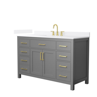 Beckett 54" Freestanding Single Bathroom Vanity with Quartz Top