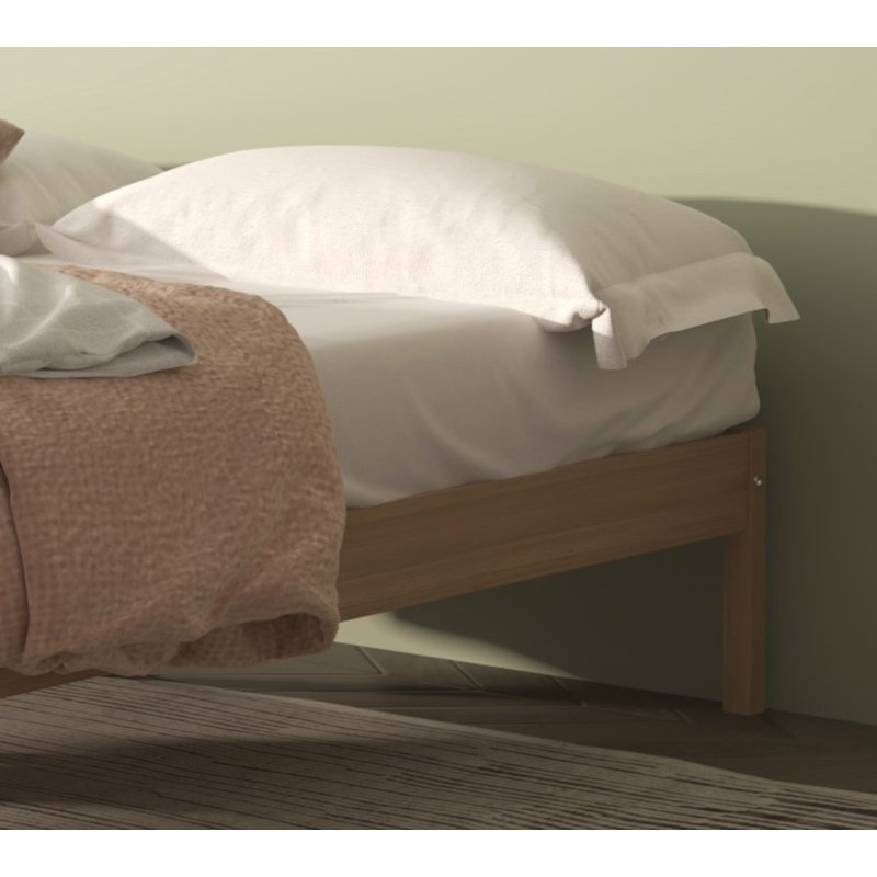 Moneeb Solid Wood Open-Frame Bed, Oak, Queen