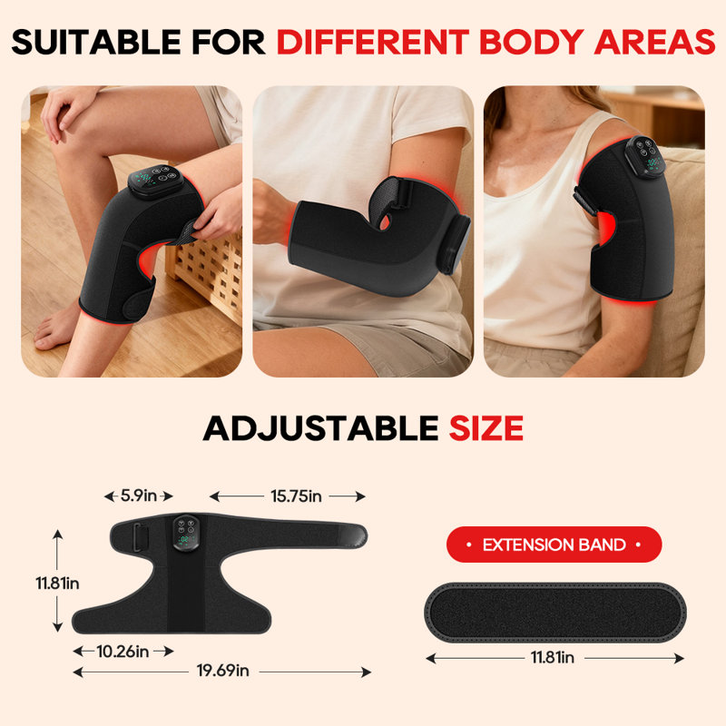 Dispositif de thérapie infrarouge à lumière rouge Morfone 5000 mAh 660nm 850nm 3 modes de vibration et 4 niveaux de chauffage