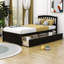 Lit plateforme simple en bois 2 tiroirs avec tête de lit Dishad-87375557