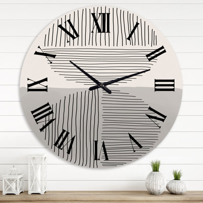 Minimal Geometric Lines and Circle VI - Modern wall clock