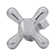 Cross Handle Angle Stop Shut Off Valve, 1/2" IPS Inlet with 3/8" Compression Outlet