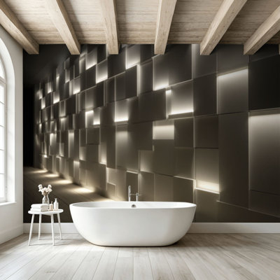 Peler et coller le papier peint adhésif mural de luxe 3D, éclairage réfléchissant doux, art mural auto-adhésif et amovible