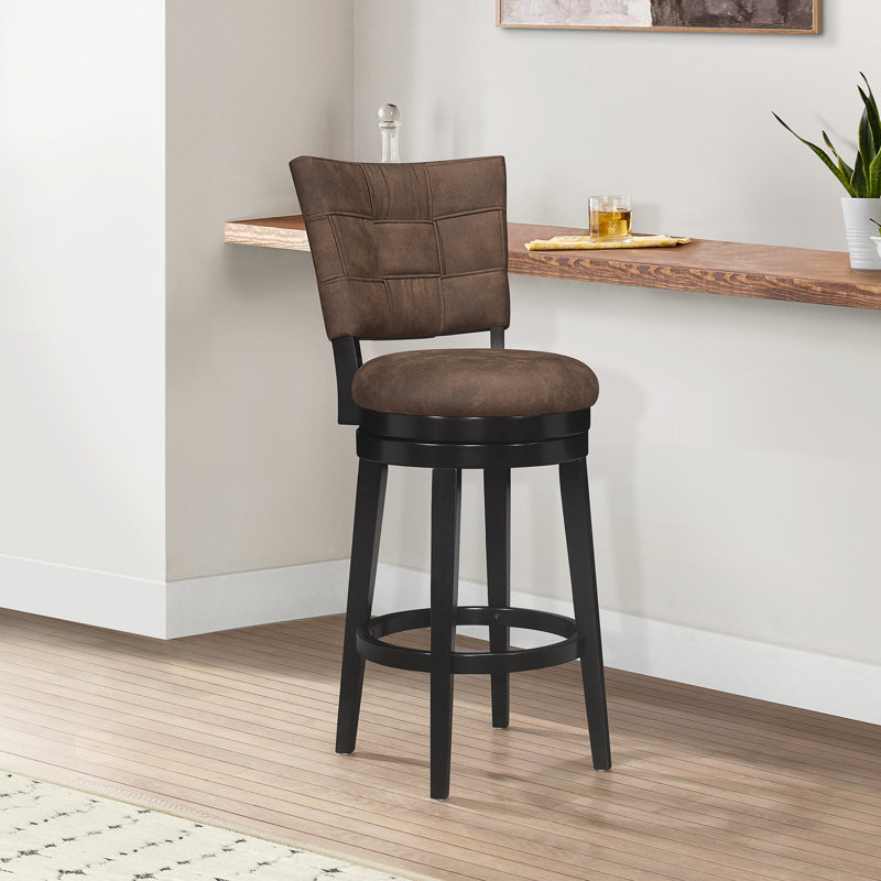 Tabouret de bar et de comptoir Bittu, Tabouret de bar (assise de 30 po de hauteur), Châtaignier