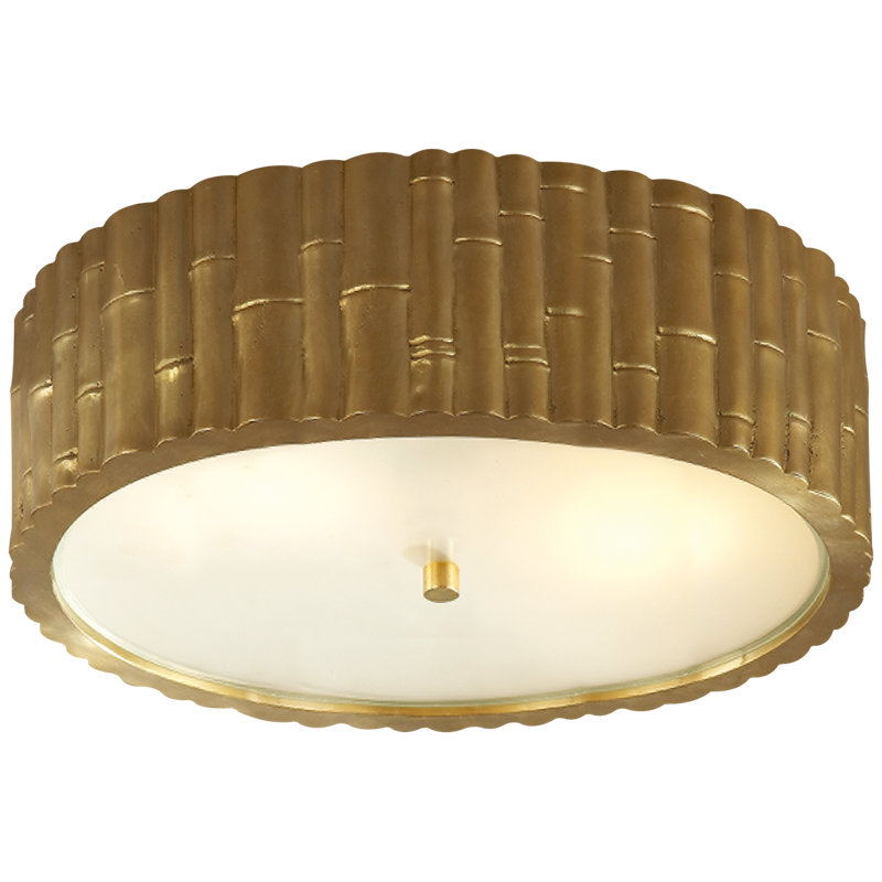Alexa Hampton Frank Small Flush Mount, Plaster White, 2 - Lights, 4.75" H x 11.25" W x 11.25" D