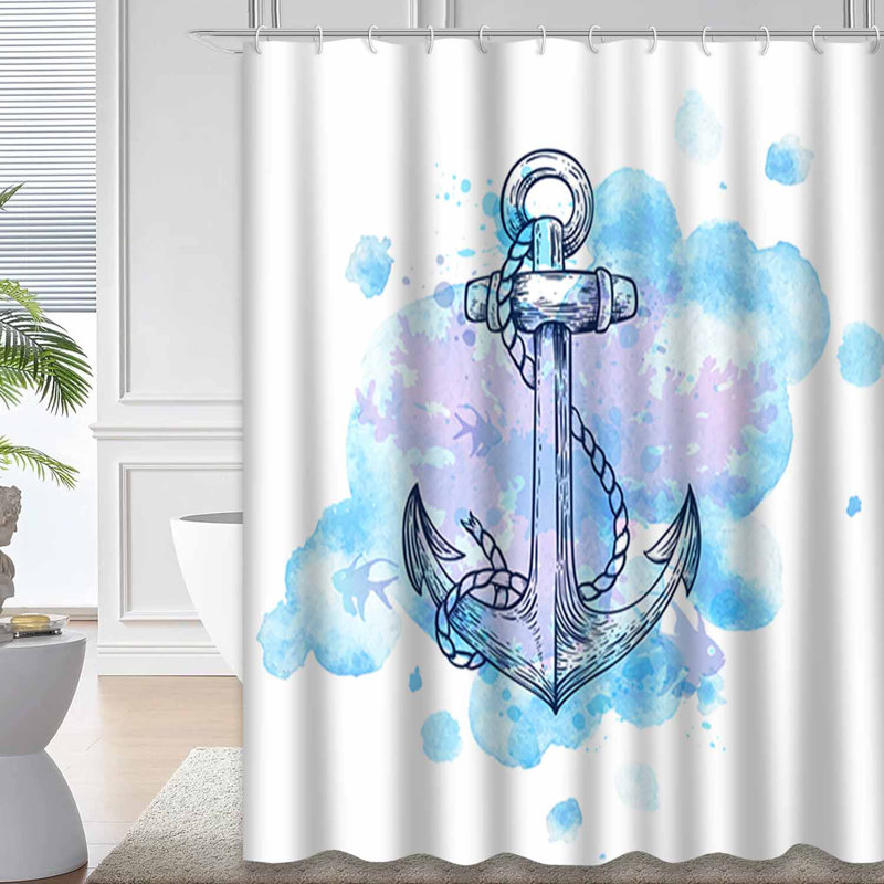 Rideau de douche imperméable avec 12 crochets, 72" L x 84" W