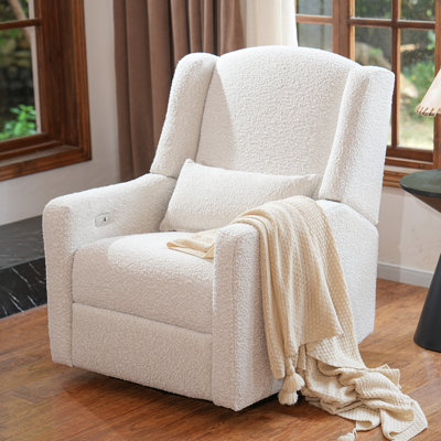 Fauteuil inclinable électrique pivotant avec accoudoirs inclinables et électriques de 31,4 po Zisel