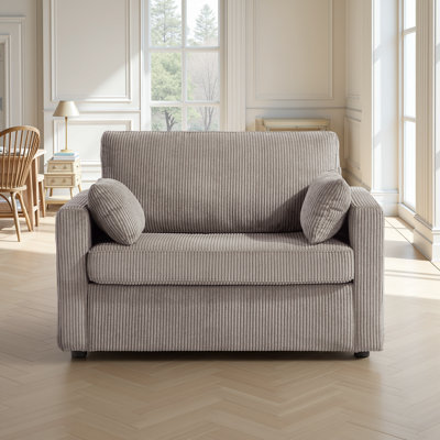 47" Twin Sleeper Sofa - Convertible Loveseat with USB Ports & Foldable Table