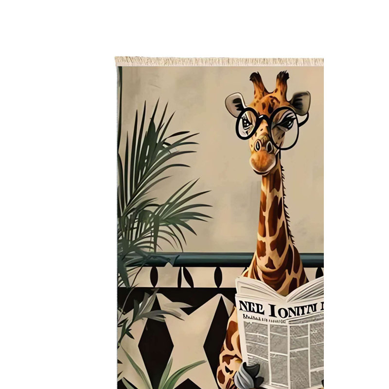Nov Tapis de fantaisie girafe sur une toilette
