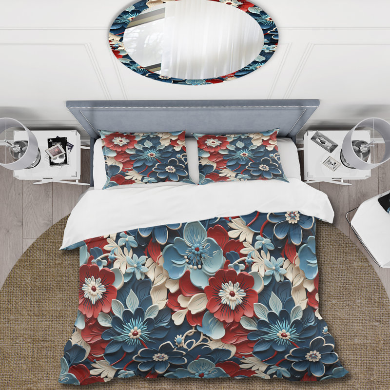 Intricate Embellishments - Ensemble de housse de couette oriental, Housse de couette simple + 1 taie décorative stan
